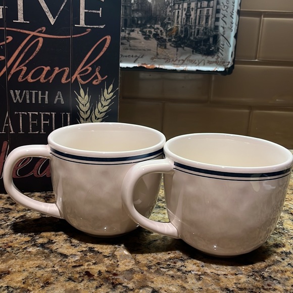 Rae Dunn Ceramic Coffee/Tea Mug Set Cursive Font EUC - Picture 4 of 5